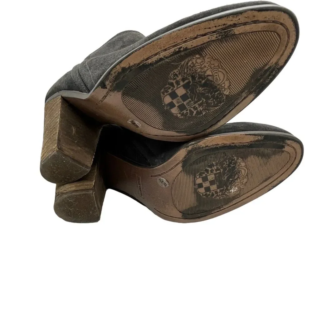 Vince Camuto Ankle Booties Francia Gray Suede US Size 9.5 EU 39.5 Heel 3.5 Inch